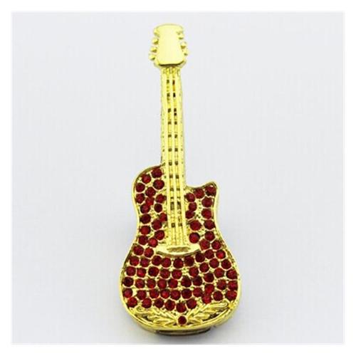 厂家直销广告批发创意珠宝乐器吉他u盘镶砖帅气摇滚吉他吊坠优盘
